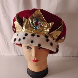 Elope King Velvet Costume Crown Hat